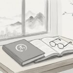 Breve historia de la filosofía china, libro moderno abierto en un escritorio