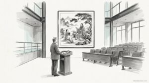 Michael Puett enseñando filosofía china en un aula moderna